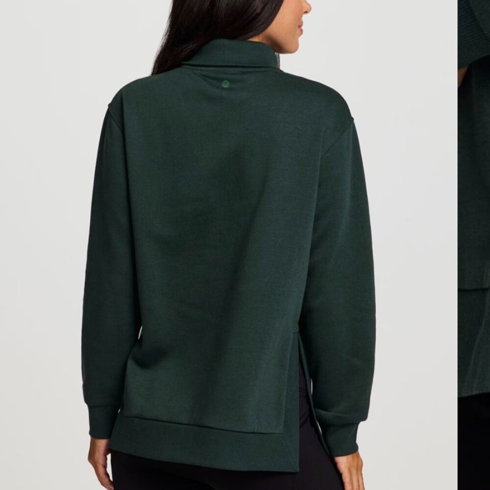 Tunic Sweatshirt Womens 2X Plus Green Fleece Long Sleeve 1/4 Zip Pullover RBX - Picture 8 of 9
